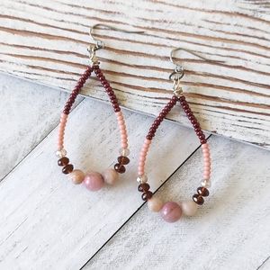 Artisan Jewelry Collection - Trinity Beaded Teardrop Earrings
